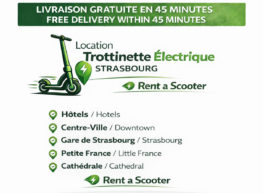 Location Trottinette Électrique Strasbourg rent a scooter service with free delivery within 45 minutes in Strasbourg city centre hotels station and cathedral